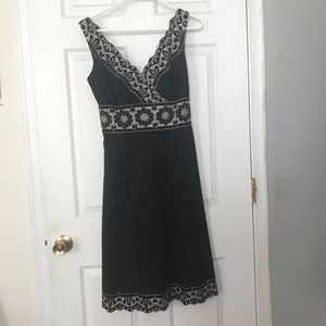 Ann Taylor, Cocktail Dress, Size 0, color: black w/white detail